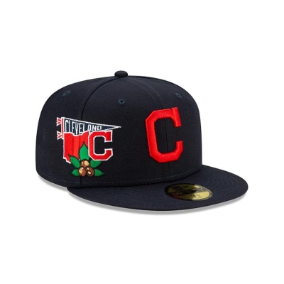 Cleveland Indians Gorra | New Era MLB City Patch 59fifty Fitted Cap Mexico - Azules